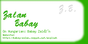 zalan babay business card